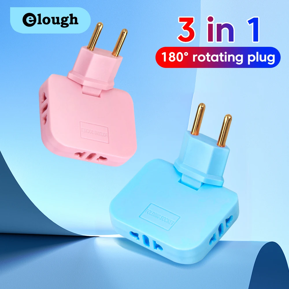 3-в-1 преобразователь вилки европейского стандарта вращающаяся на 180 градусов