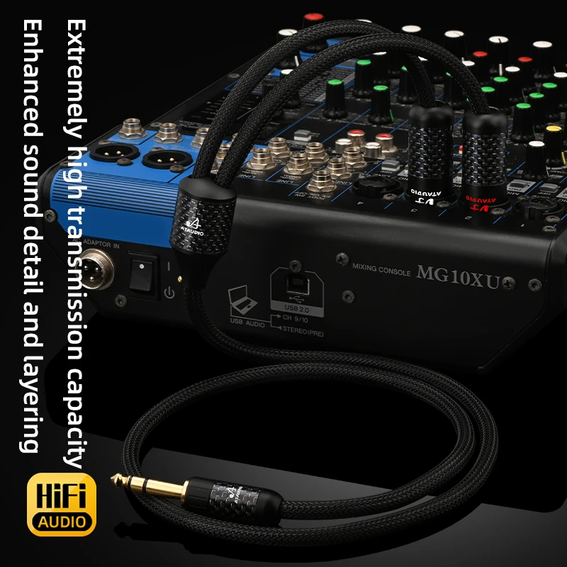 Фото Аудиокабель ATAUDIO HiFi 6.5 на 2XLR, из чистой меди, с разъемом TRS 6.5 мм на XLR (гнездо/штекер) для микшера и усилителя №5