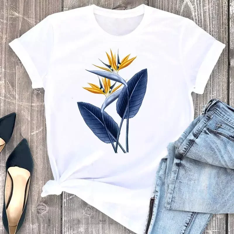 

Women Clothes Flower 2021 Cute 90s Trend Cartoon Fashion Short Sleeve Summer Print Tshirt Female Tee Top Graphic T-shirt