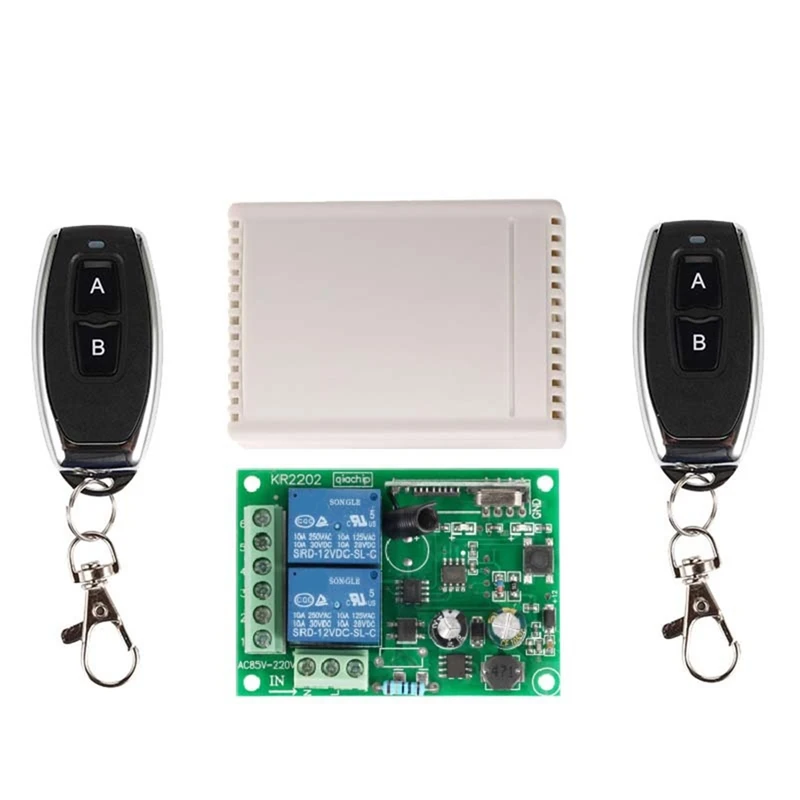 

433 Mhz Remote Control Switch For Light,Door, Garage Universal Remote AC 85V - 250V 110V 220V 2CH Relay Receiver