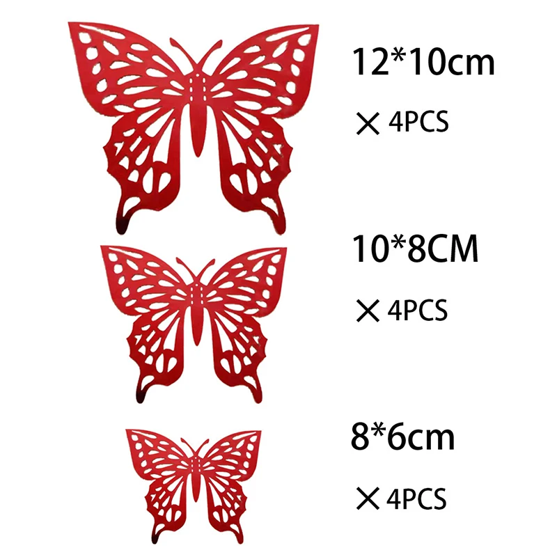 

12pcs/set Gold Hollow Butterfly Cake Topper Simulation Butterflies Wedding Birthday Party Decor Baking Cake Decoration Supplies