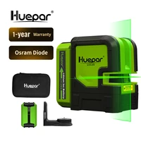Huepar 2 lines Laser Level Green Beam Cross Line Self-leveling Rechargeable Li-ion Battery Laser Tools with Pulse Mode & Bracket