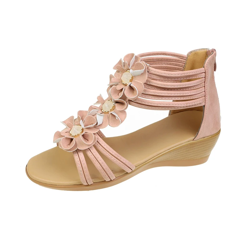 2023 New Sandals Summer New Women's Fashion Platform Mid Heel Open Toe Wedge Sandals Soft Leather Sexy Casual Shoes