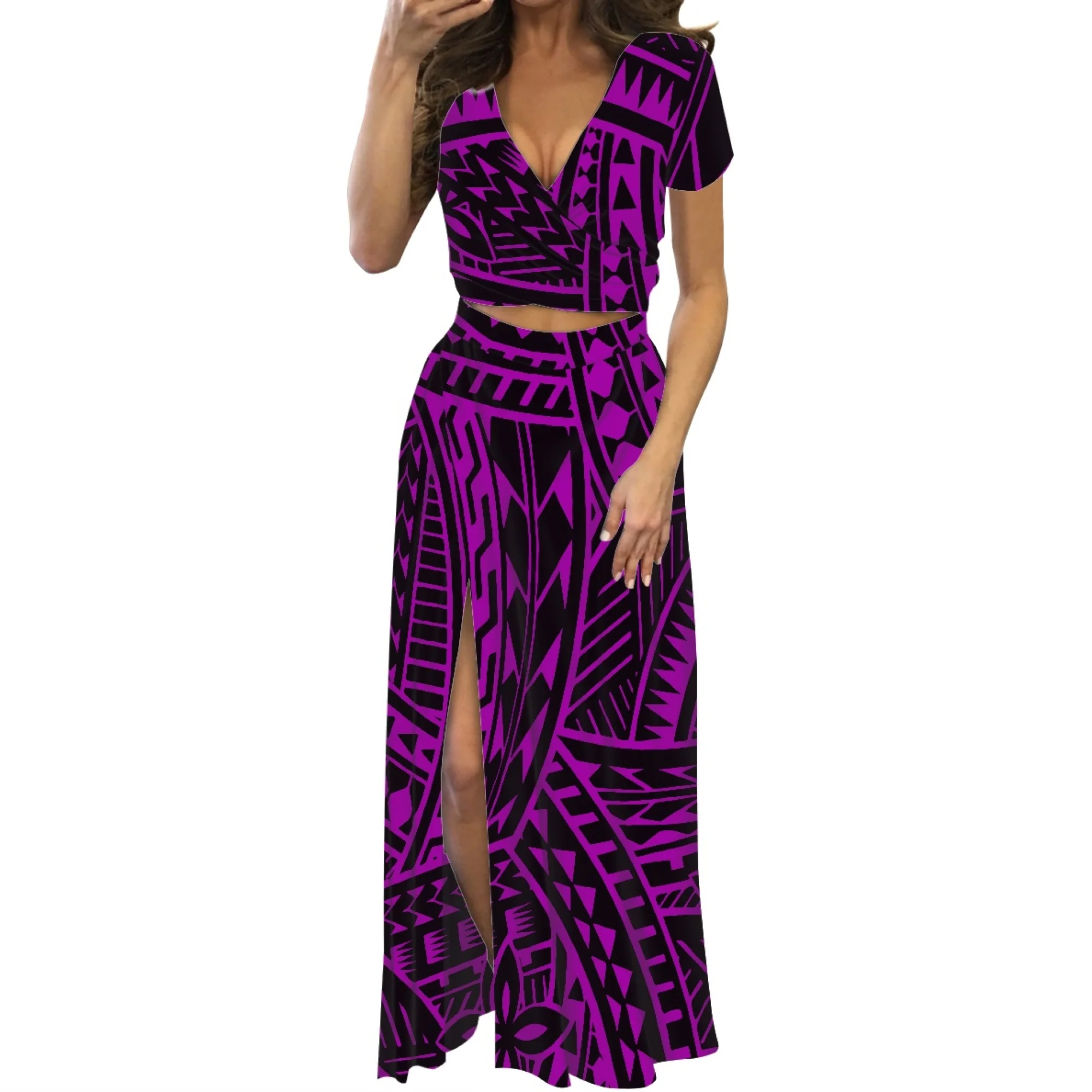 Женское длинное платье с коротким рукавом элегантное принтом в виде