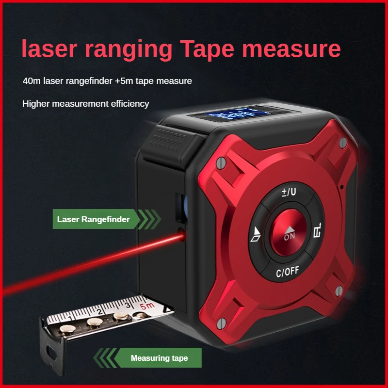 

Laser rangefinder tape measure 5m/40m Distance Area measuring tool Aluminum alloy housing Metric and Inch measuring tape