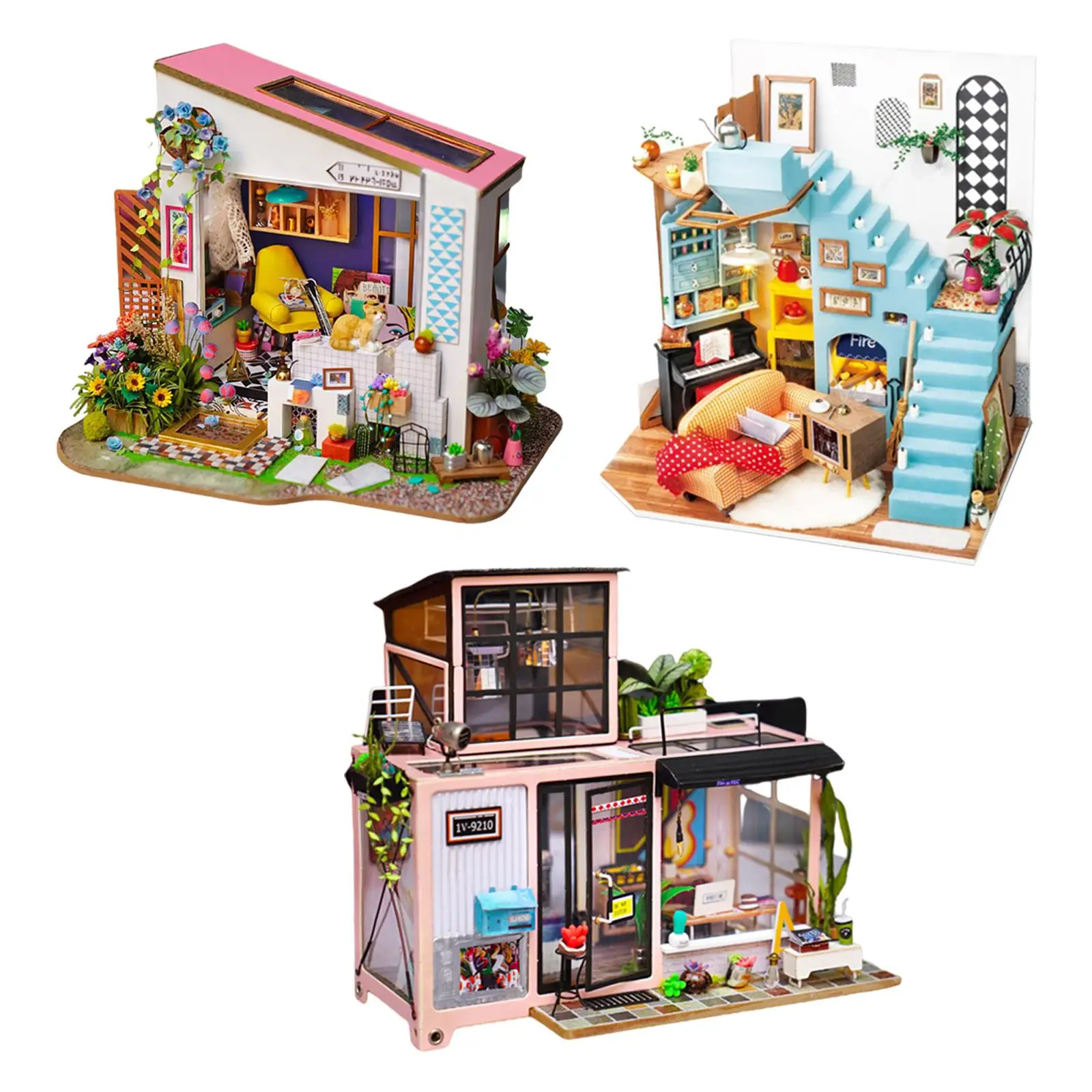 

DIY Handcraft Mini Wood Doll House Furniture Set Cottage for Girls Gift Toy