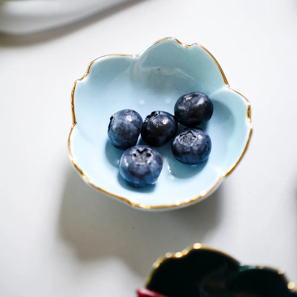 

Dish Dipping Bowls Sauce Bowl Dishes Plates Ceramic Flower Seasoning Appetizer Condiment Sushi Soy Porcelain Vinegar Dip Serving