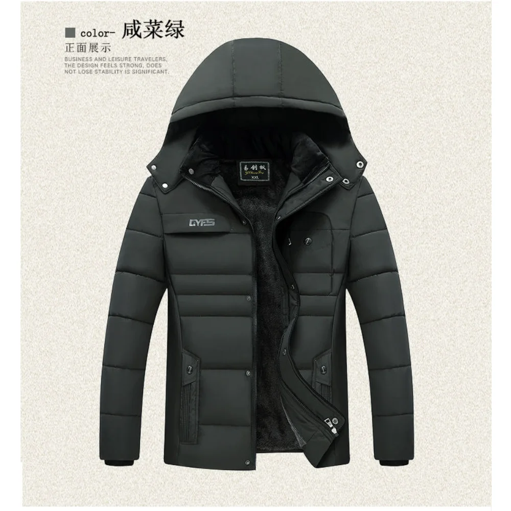 Parka Men Coats 2022 Winter Jacket Men Thicken Hooded Waterproof Outwear Warm Coat Fathers' Clothing Casual Men's Overcoat images - 6