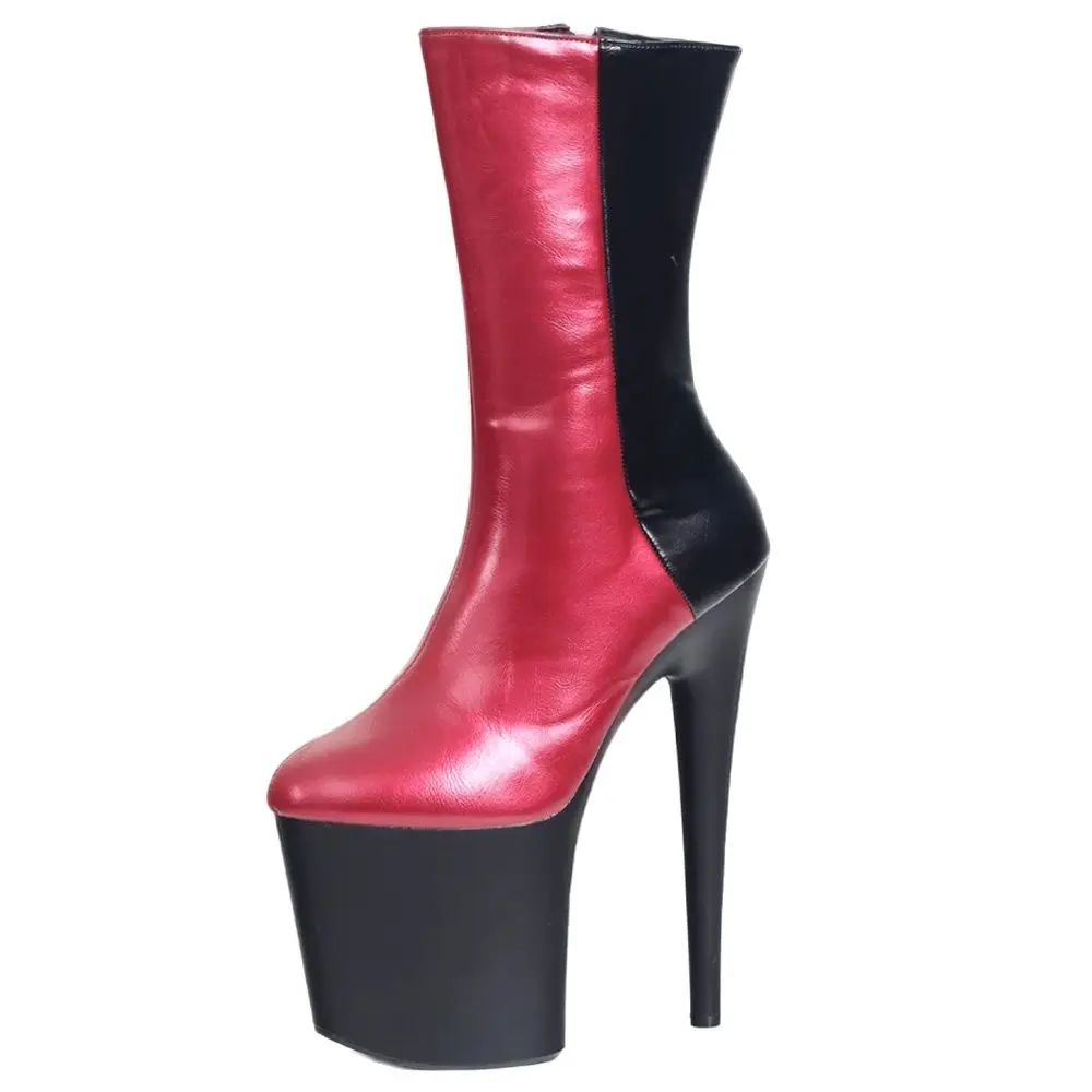 

20CM Super High Heel Platform Mixed Colors Women Pole Dace Ankle Boots