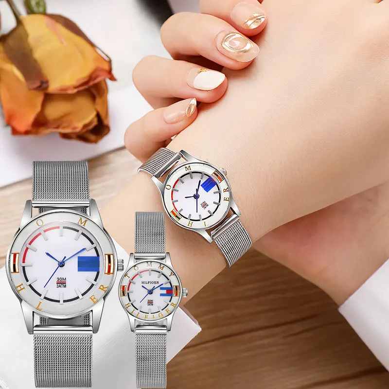 Luxury Diamond Couple Watches Famous Brand Women's Watch Lady Lover Silver Band Quartz Wristwatches for Men Analog Watch