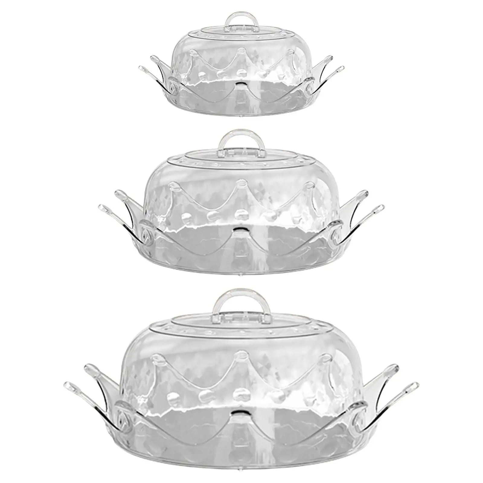 Reusable Serving Plate Platter with Dome Cover Shatterproof Round Clear Cake Plate Server Display for Cake Salad Entertaining
