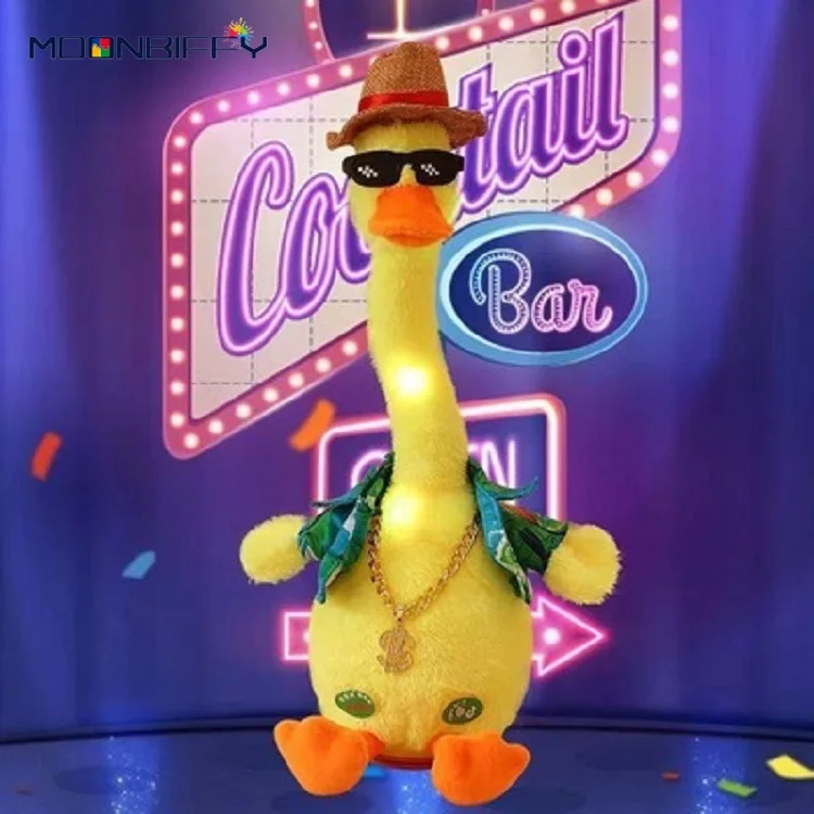 

Dancing Duck Electronic Plush Toys Repeat Talking Toy Can Sing Record Voice Interactive With USB Funny Gift For Kids Brinquedos