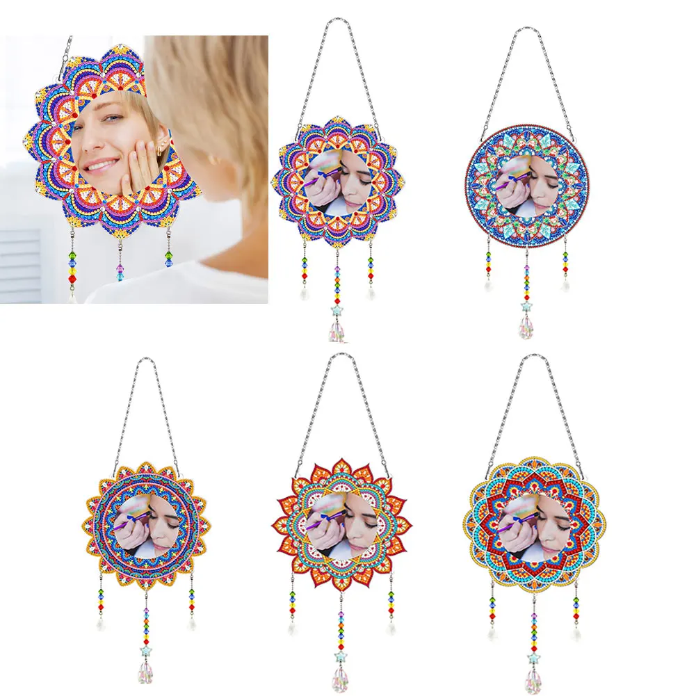 

Мозаичное зеркало для макияжа «сделай сам», акриловое зеркало особой формы с кристаллами, художественные поделки ручной работы, настенное ...