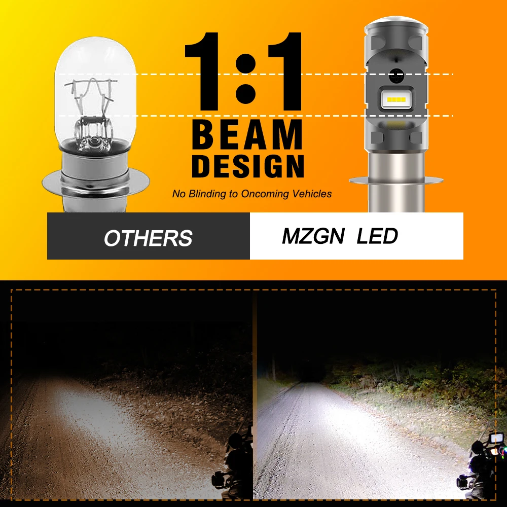 BA20D светодиодный мотоциклетная лампа с ближним/дальним светом для мотоцикла ATV UTV