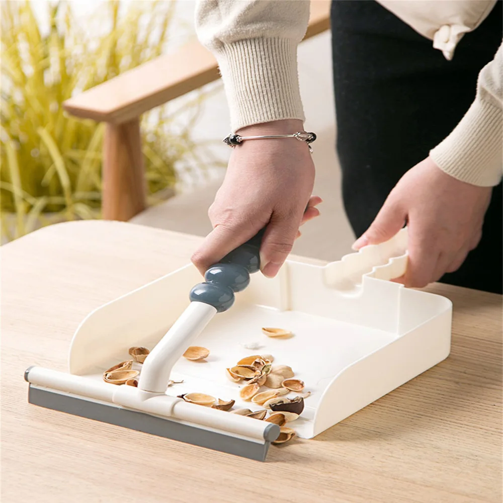

Dustpan Set Pp Rubber Non-slip Handle Can Hold Garbage Multiple Uses No Water Marks Cleaning Tool Dining Table Scraper
