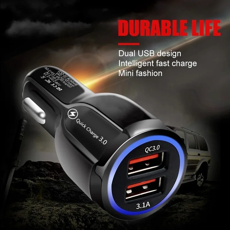 Автомобильное зарядное устройство USB для планшетов быстрая зарядка 4 0 3 А