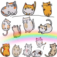 15 pcsset cartoon cat series for clothes diy iron on embroidered patches for hat jeans sticker sew patch applique badge decor