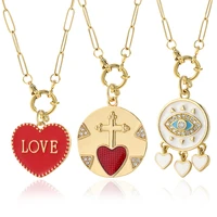 red heart love pendant for women gold color dream catcher letter womans necklace long stainless steel chains collars choker