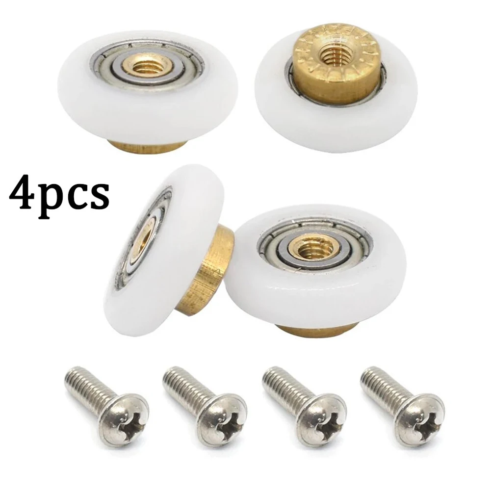 

4pcs Shower Door Rollers Rooms Cabins Pulley Diameter 20/23/25/27mm Shower Sliding Door Wheel Runner