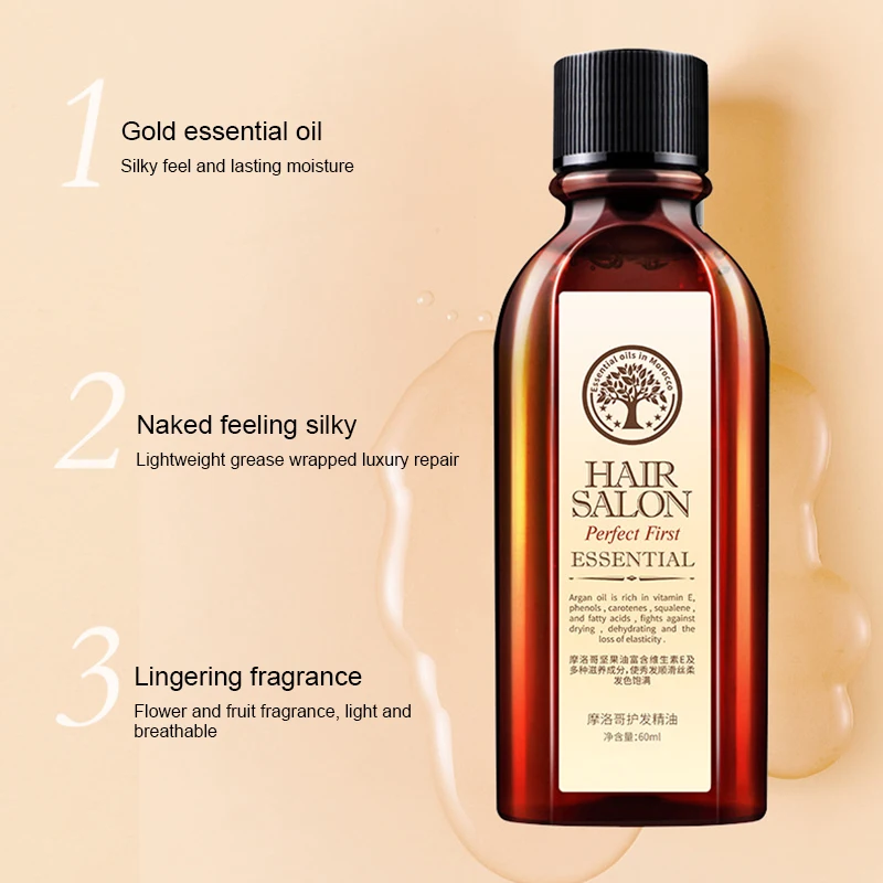 

60ML Hair Care Essential Oil Hair Oil Curly Hair Care Multi-Function Repair Dry Damaged Hair Essential Oil Repair Hair Care