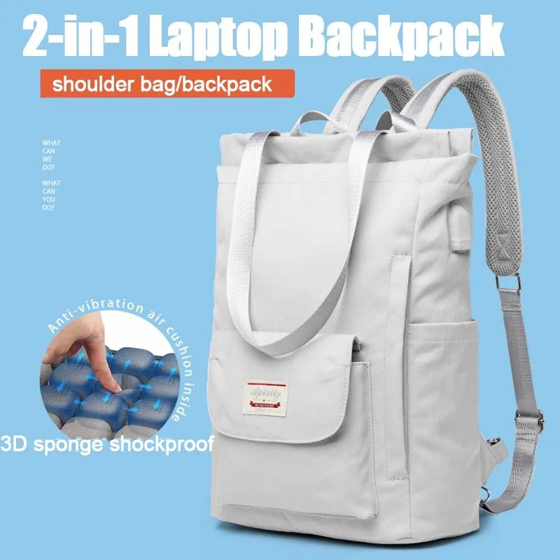 

IKE MARTI Women Shoulder Bag for Laptop Waterproof Oxford Handbag Notebook Backpack 15.6 Inch Girl Schoolbag Daypack Backpacks