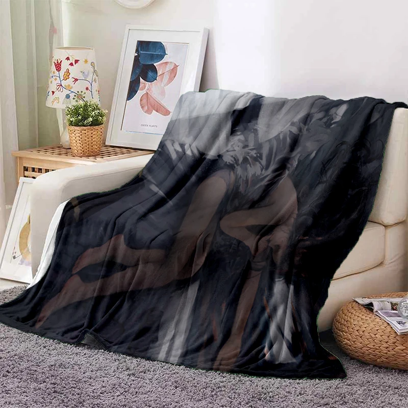 

Anime Art Hand Drawn Ghost Sabre Sofa Bed Cover Soft Blanket Plaid Soft Warm Flannel Throw Blankets Fans Gif Pattern Manta
