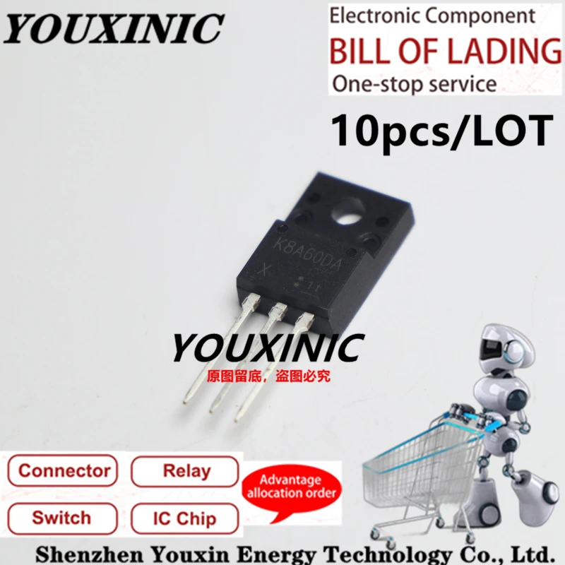 

YOUXINIC 2018+ 50pcs 100% New Imported Original K8A60DA TK8A60DA TO-220F Iiquid Crystal Field Effect Transistor 8A 600V