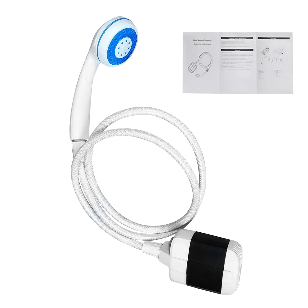 

With Filter Traveling Hiking Portable Shower Watering For Camping ABS Suction Cup Pet Grooming USB Rechargeable Bathing Tool