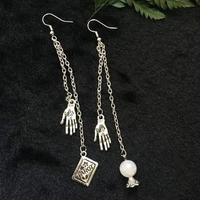 tarot card earrings witch jewelry gothic fortune teller natural stone crystal ball earrings with palmistry charm women gifts