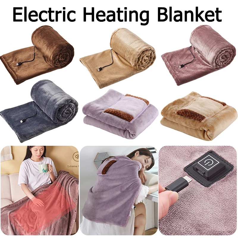 

Портативное электрическое одеяло с подогревом, мягкая приятная для кожи шаль с электрическим подогревом, регулируемый шнур, товары для пле...