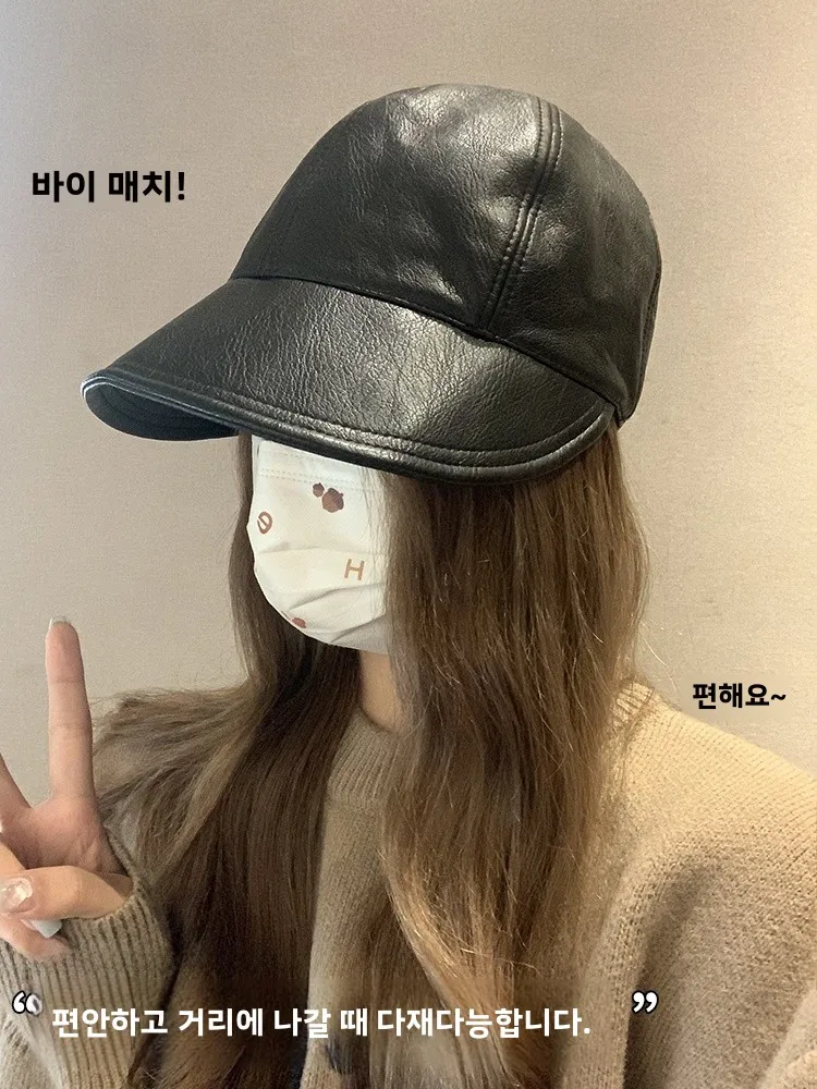 Корейская модная кожаная рыбацкая шляпа в стиле ретро женская осенне-зимняя