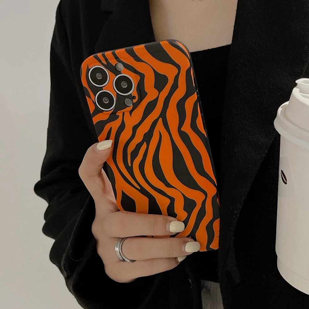 Роскошный чехол для телефона с принтом Тигра iPhone 11 12 13 Pro Max XR Xs X 7 8 Plus силиконовый