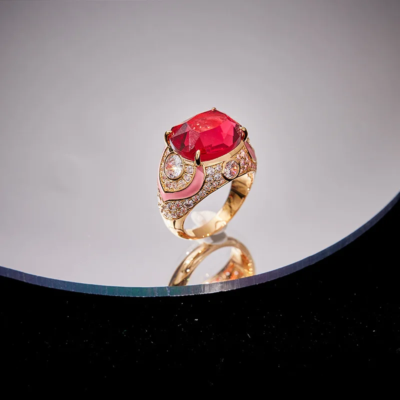 Высококачественное кольцо с имитацией красного сокровища Zhao Lusi женское