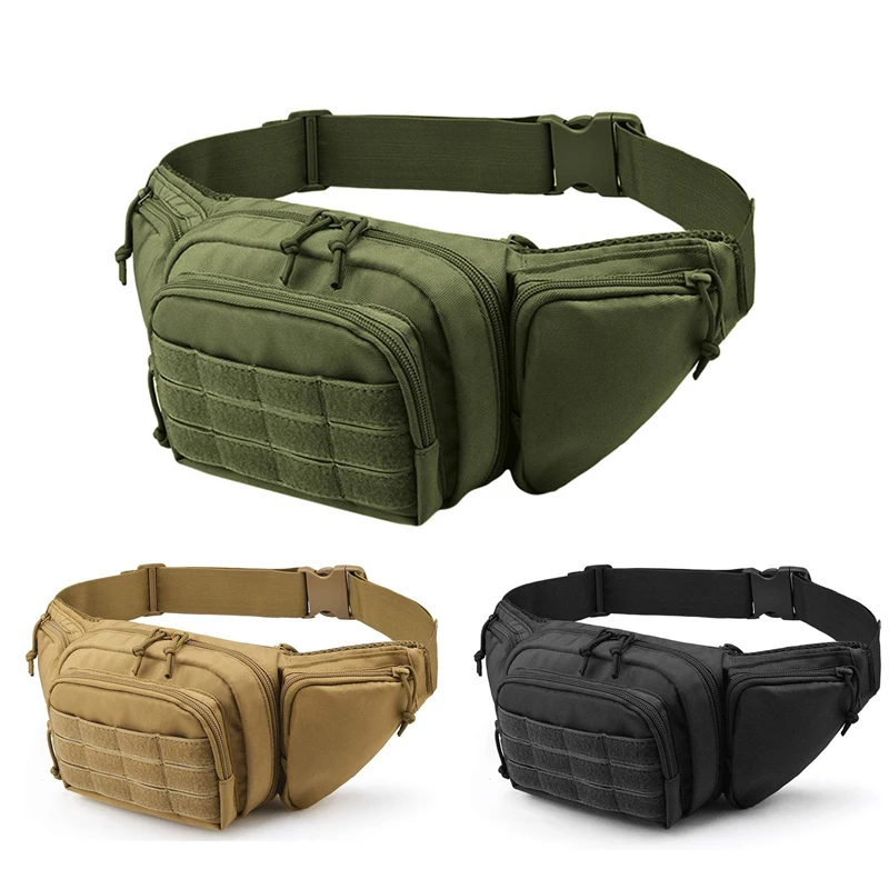 

Men Tactical Molle Pouch Belt Waist Pack Bag Outdoor Sports Military Waist Pack Running Pouch Travel Camping Bags Soft Back