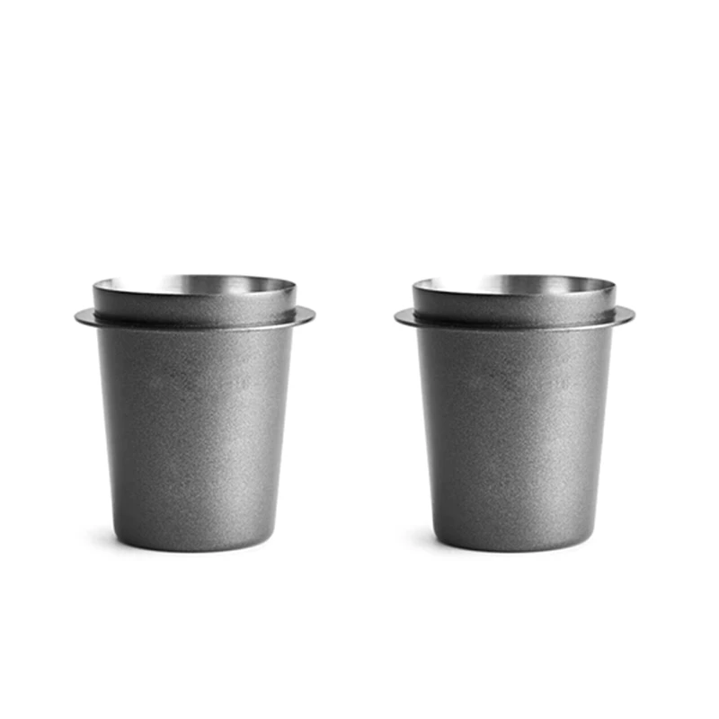 

2X Stainless Steel Dosing Cup Coffee Sniffing Mug Powder Feeder For Espresso Machine Portafilter Coffee Tamper(54Mm)