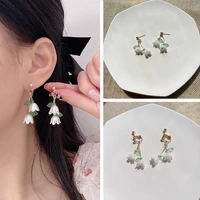 aestheticism literature eardrop small pure and fresh and sweet girl lilies flowers earring students joker fashion earrings