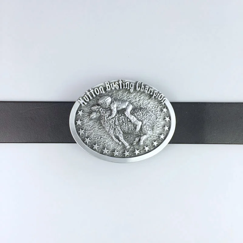 New Antique Silver Mutton Busting Champion Western Belt Buckle Gurtelschnalle also Stock in the US BUCKLE-WT106AS | Аксессуары для