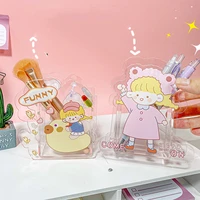 transparent acrylic pen holder ins soft cute girl series multi functional ornaments to receive pen holder student stationery