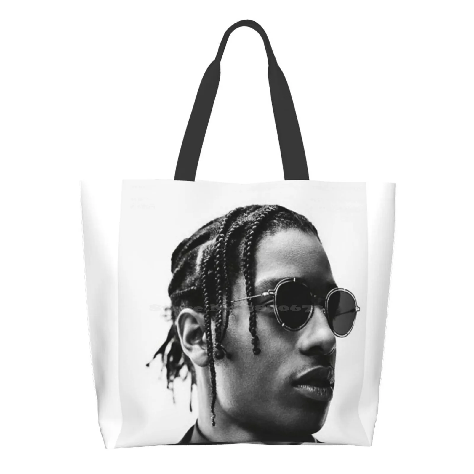 

Женская Повседневная Сумка-тоут, многоразовая вместительная сумочка в стиле хип-хоп, крутая рэп-муик черно-белого цвета