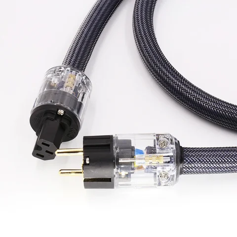 Hi-End OCC Хрустальный медный кабель питания Schuko 125 в 15 а C13 HiFi аудио кабель питания US/EU Schuko DVD CD AMP