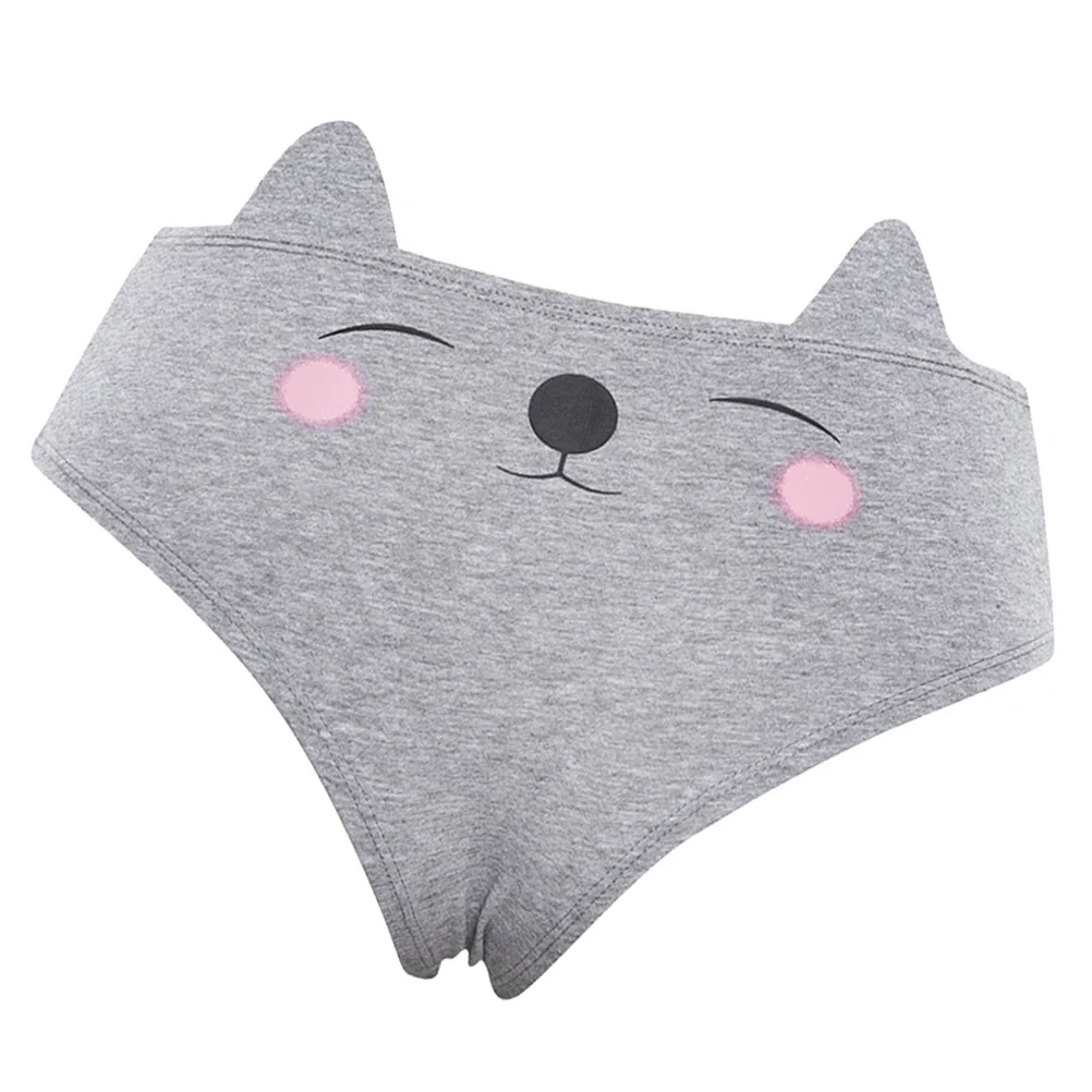 

Women Lingerie Briefs Thongs Knickers Cat Ear Printing Women - Size S (Grey)