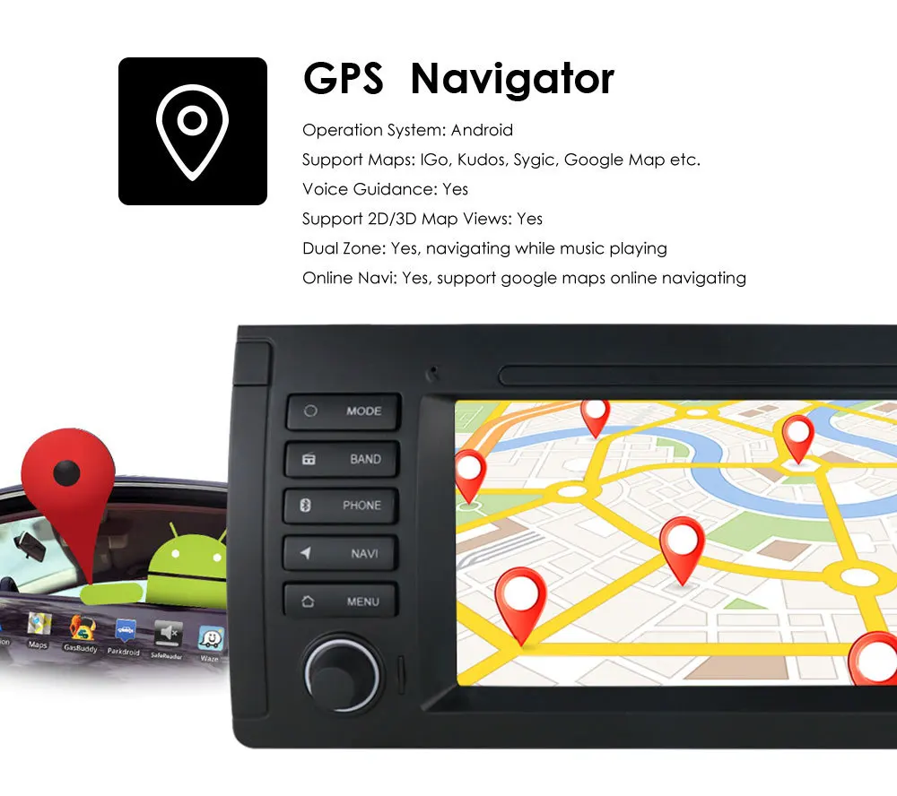 Автомагнитола на Android стерео GPS для B M W M3 E39 X5 dvd-плеер аудио навигация |