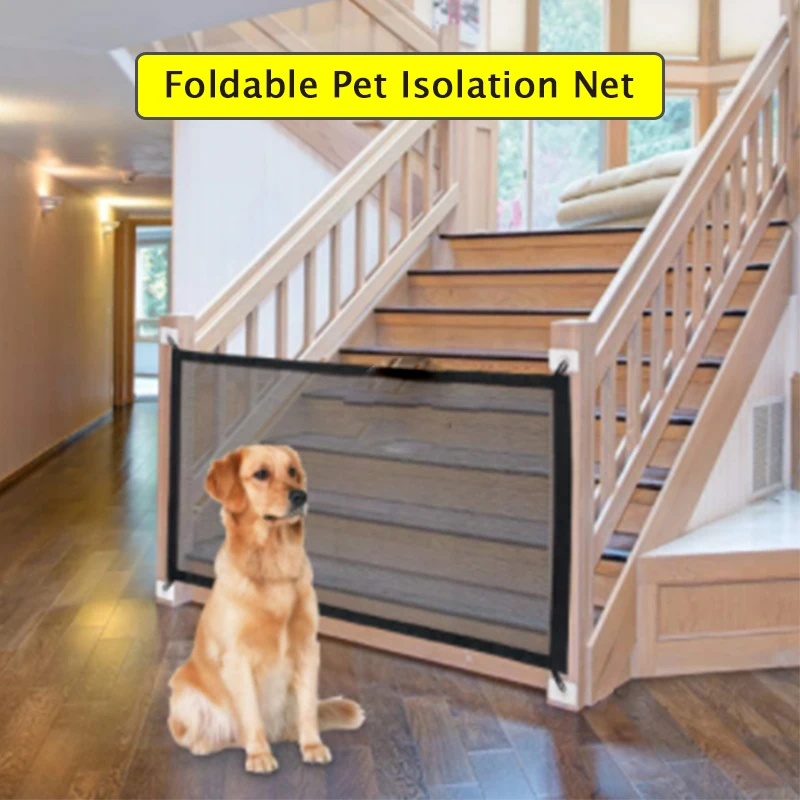 Dog Magic Gate Portable Foldable Ingenious Enclosure Protect Safety Mesh Net for Indoor and Outdoor Pet Isolation Barrier Fence