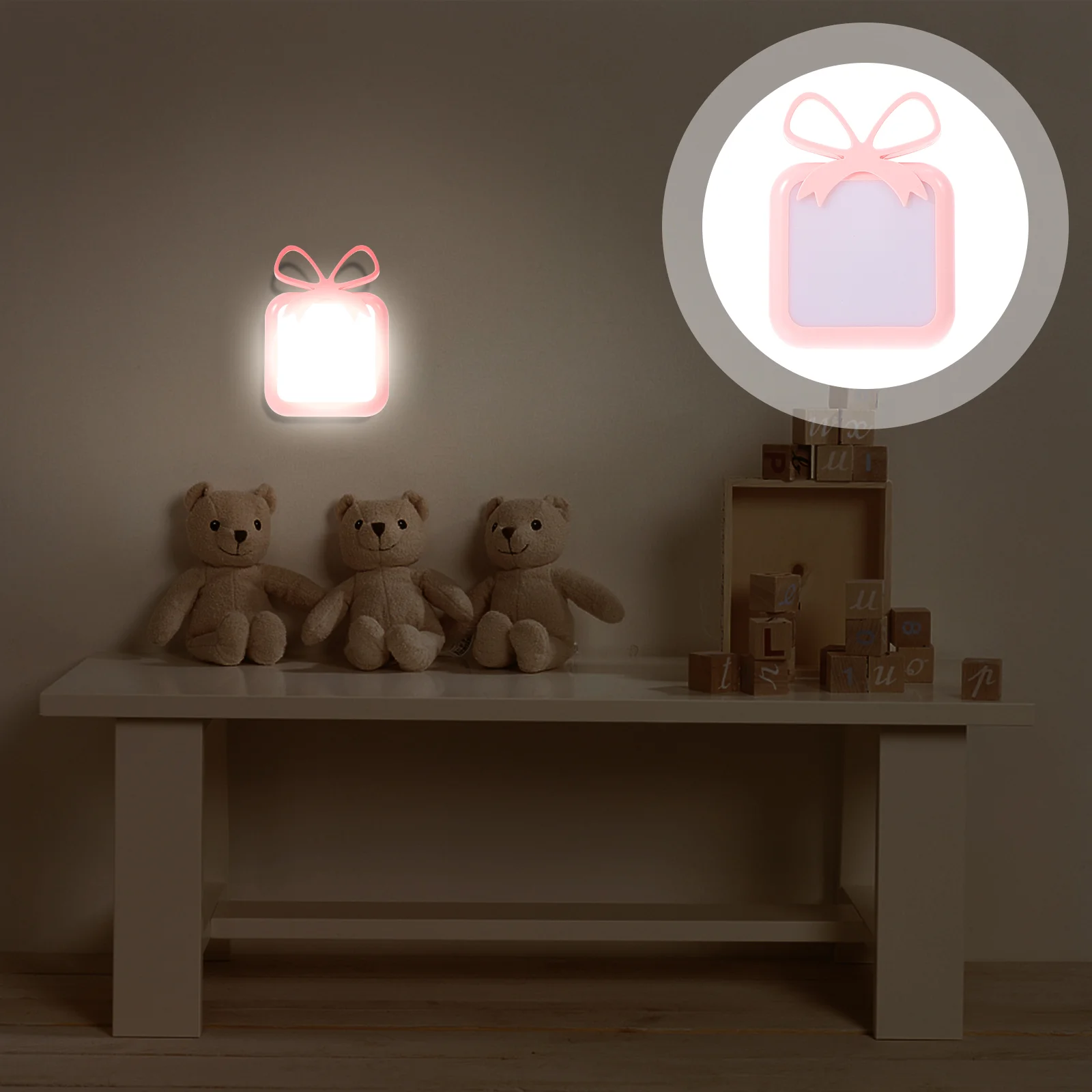 

2Pcs Household Night Light LED Bedside Lamp Creative Light-control Lamp (Plug)