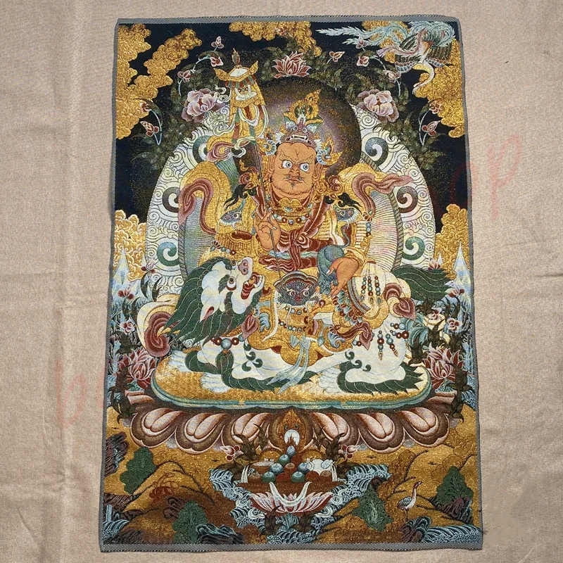 

Thangka/Изысканный Тибетский тангка Будда/религиозный Бог богатства аттракцион с животными/фотосессия/благоприятный танка
