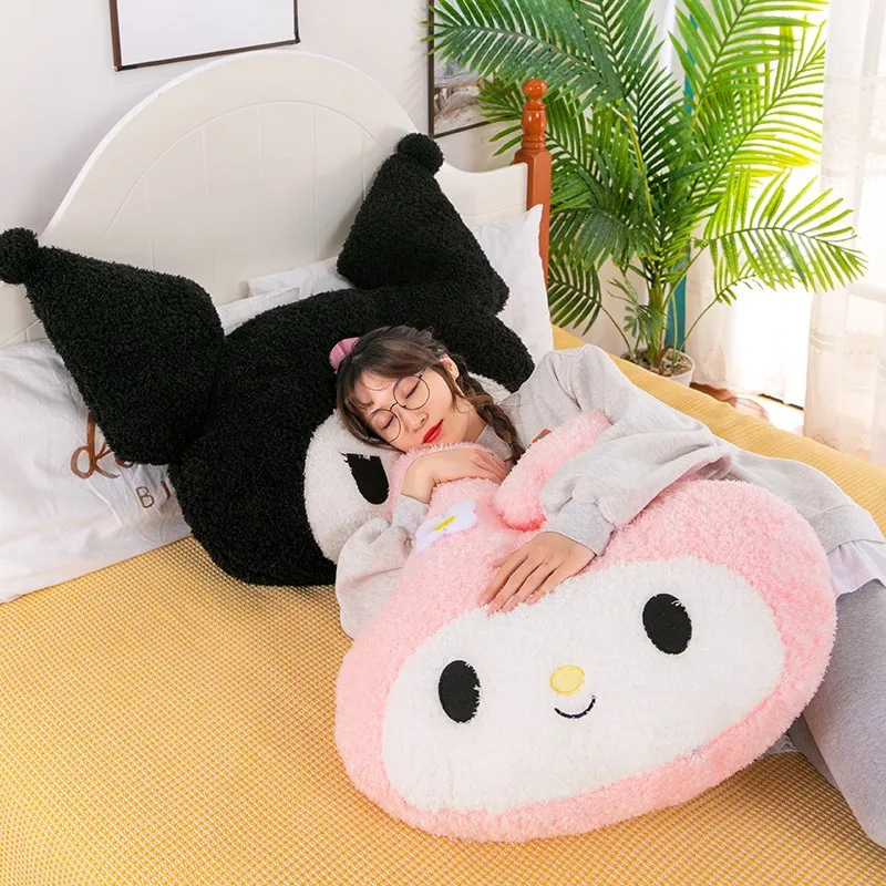 

Плюшевая подушка большого размера Sanrio Kuromi Melody, подарок на день Святого Валентина, милая подруга, подарок на день рождения, подушка, симпатичная мультяшная кукла, диван, милая