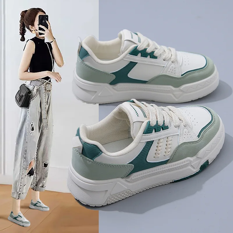 Women's Shoes Training Retro Spring Autumn New Thick-soled Students Casual All-match Niche Sports Trend Sneakers Women