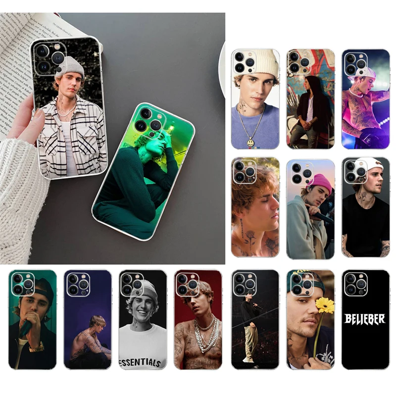 

Singer Justin Bieber Phone Case For iphone 15 14 Pro Max 13 12 11 Pro Max XS XR X 12mini 14 Plus Case Funda
