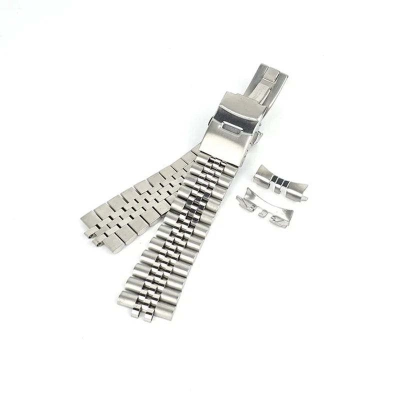 22mm Brush Polished Solid Jubilee Curved End Bracelet 316L Stainless Steel Strap Fits Seiko 007 SKX009 7002 Watch