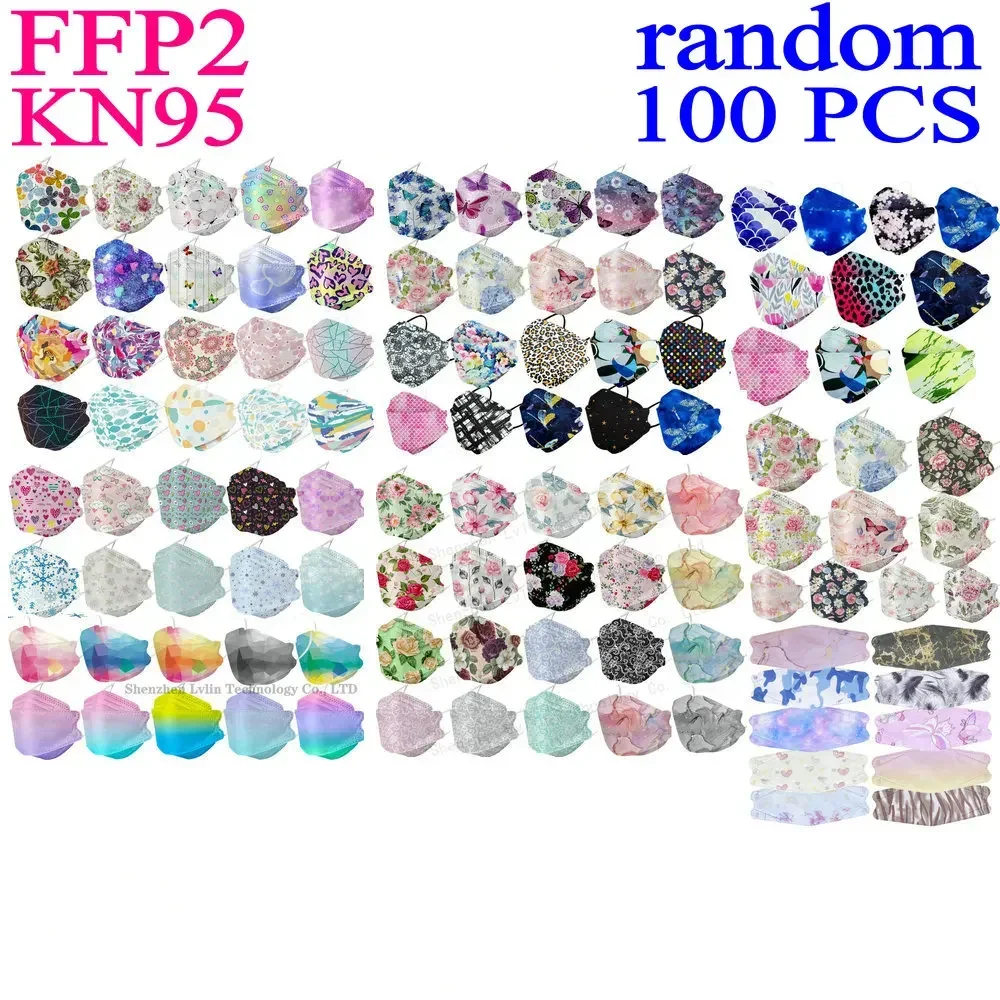 

KN95 FFP2 CE 60 уникальный принт Красота маска для рыбы Mascarilla защитный респиратор пылезащитные противотуманные цветные маски для взрослых